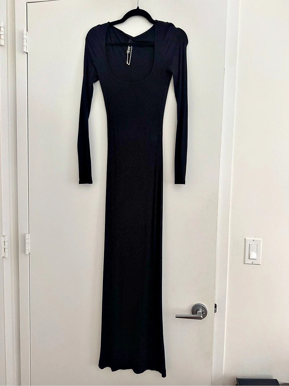 Skims Black Long Sleeve Maxi Dress
